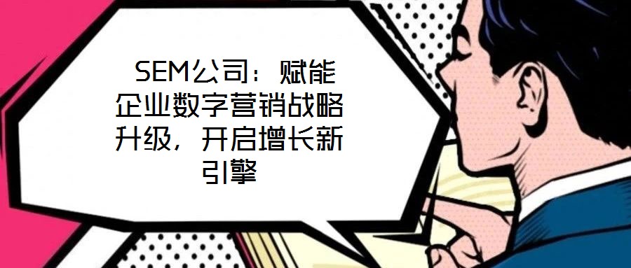  SEM公司：賦能企業(yè)數(shù)字營銷戰(zhàn)略升級，開啟增長新引擎