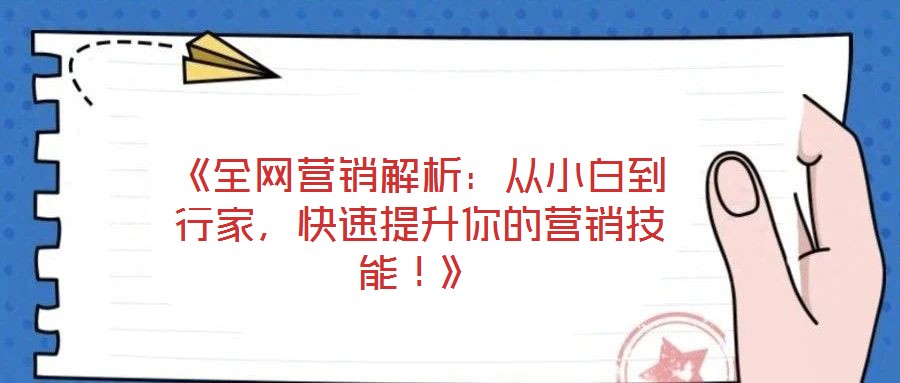 《全網(wǎng)營(yíng)銷解析：從小白到行家，快速提升你的營(yíng)銷技能！》
