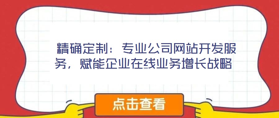  精確定制：專(zhuān)業(yè)公司網(wǎng)站開(kāi)發(fā)服務(wù)，賦能企業(yè)在線業(yè)務(wù)增長(zhǎng)戰(zhàn)略