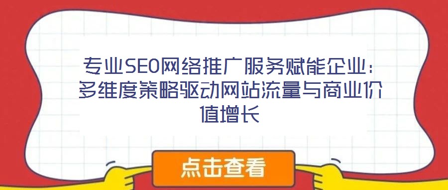  專業(yè)SEO網(wǎng)絡推廣服務賦能企業(yè)：多維度策略驅動網(wǎng)站流量與商業(yè)價值增長