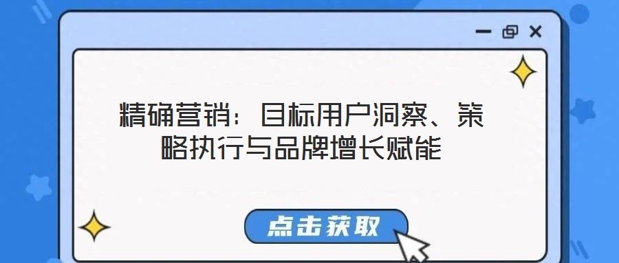 精確營銷：目標用戶洞察、策略執(zhí)行與品牌增長賦能