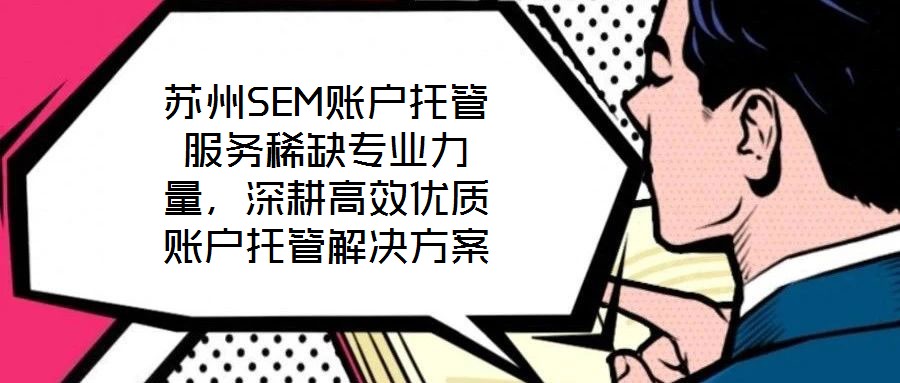 蘇州SEM賬戶托管服務(wù)稀缺專業(yè)力量，深耕高效優(yōu)質(zhì)賬戶托管解決方案
