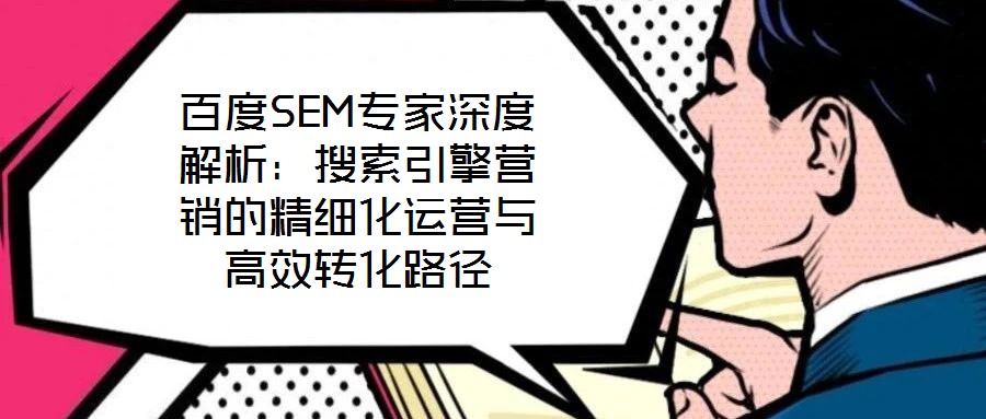 百度SEM專家深度解析：搜索引擎營銷的精細化運營與高效轉(zhuǎn)化路徑